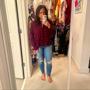 Madewell Gingham Peplum Top